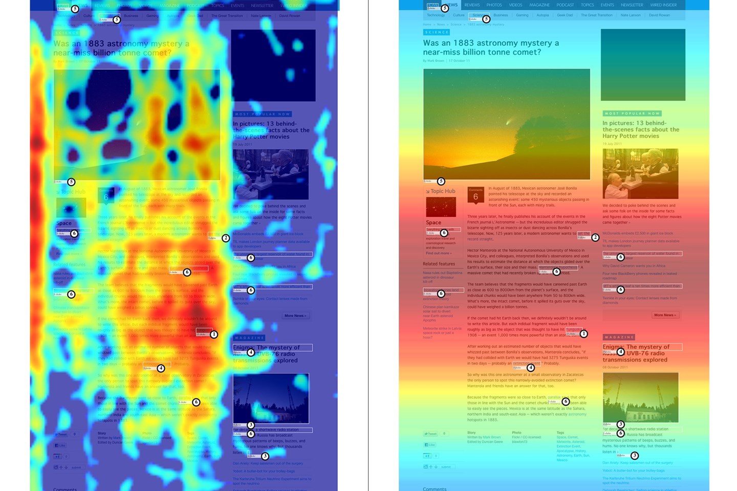 Heatmaps from Wired research